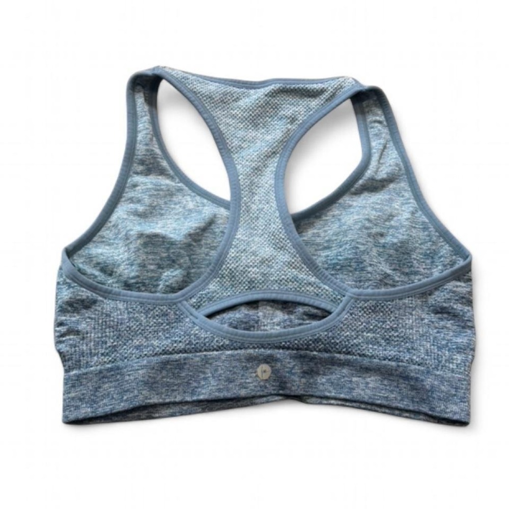 90 Degrees by Reflex Blue Heathered Seamless Racerback Sports Bra, Women's Sz XL - Picture 3 of 8